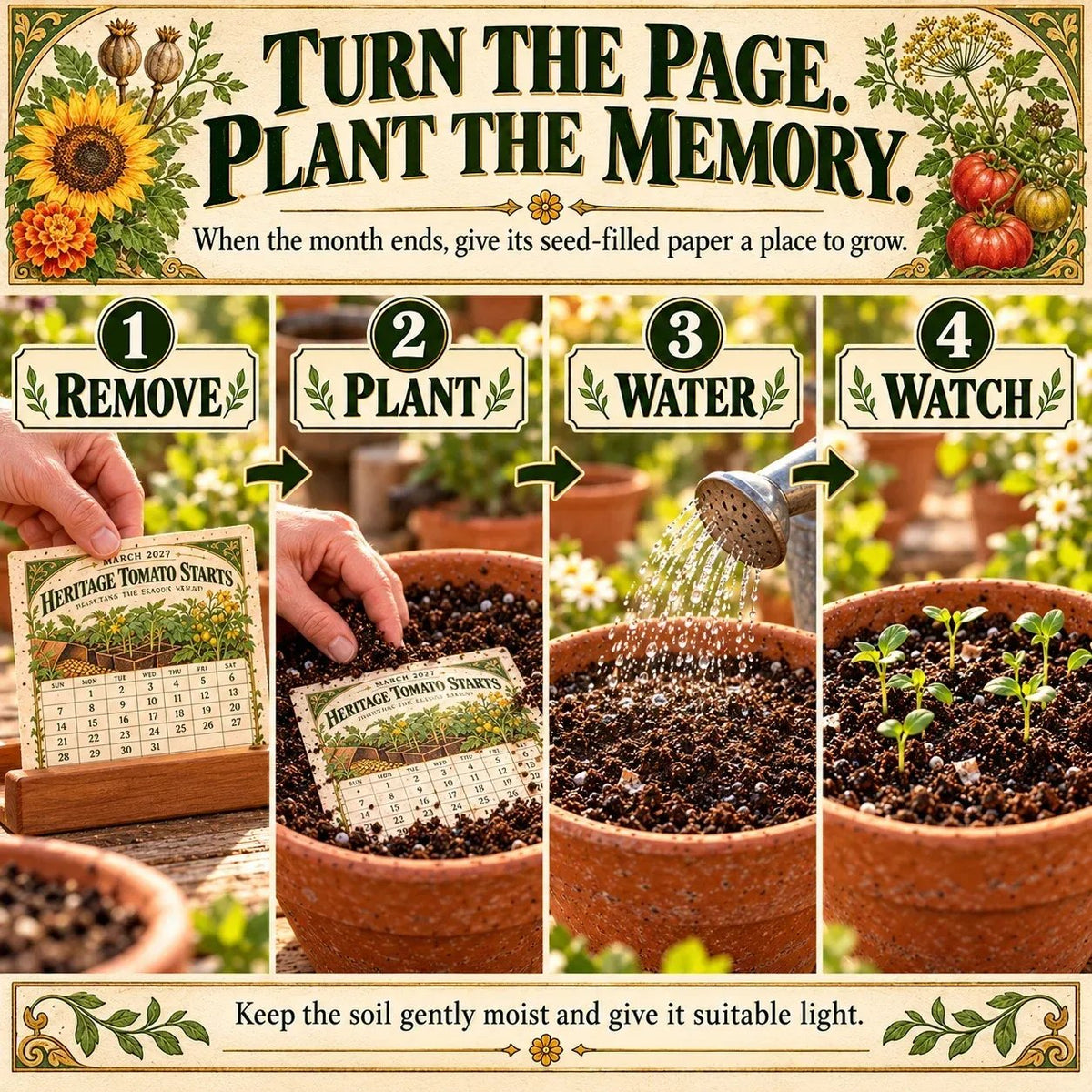 🌱 2027 Heirloom Garden Plantable Seed Calendar🌼