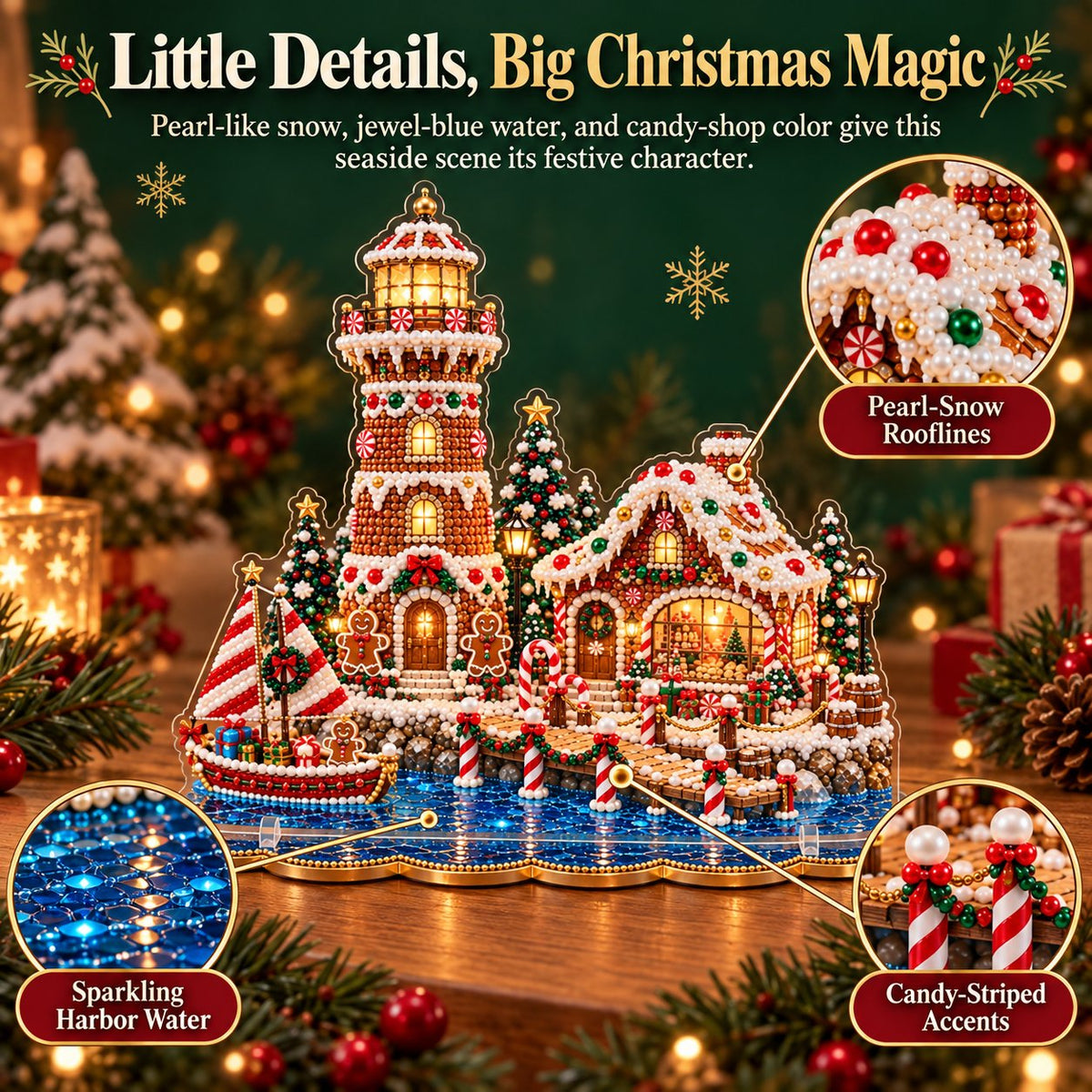 🎄 LAST DAY 49% OFF – Premium 2D Pearl Christmas Lighthouse Diamond Painting Art Kit