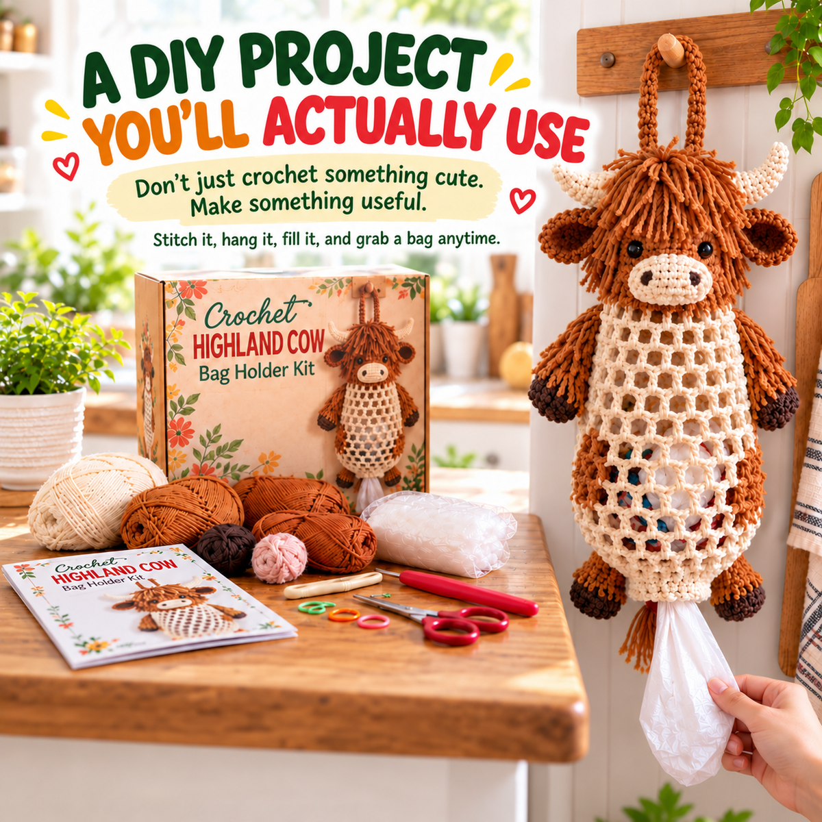 Crochet Animal Bag Holder DIY Kit – BUY 2 FREE SHIPPING