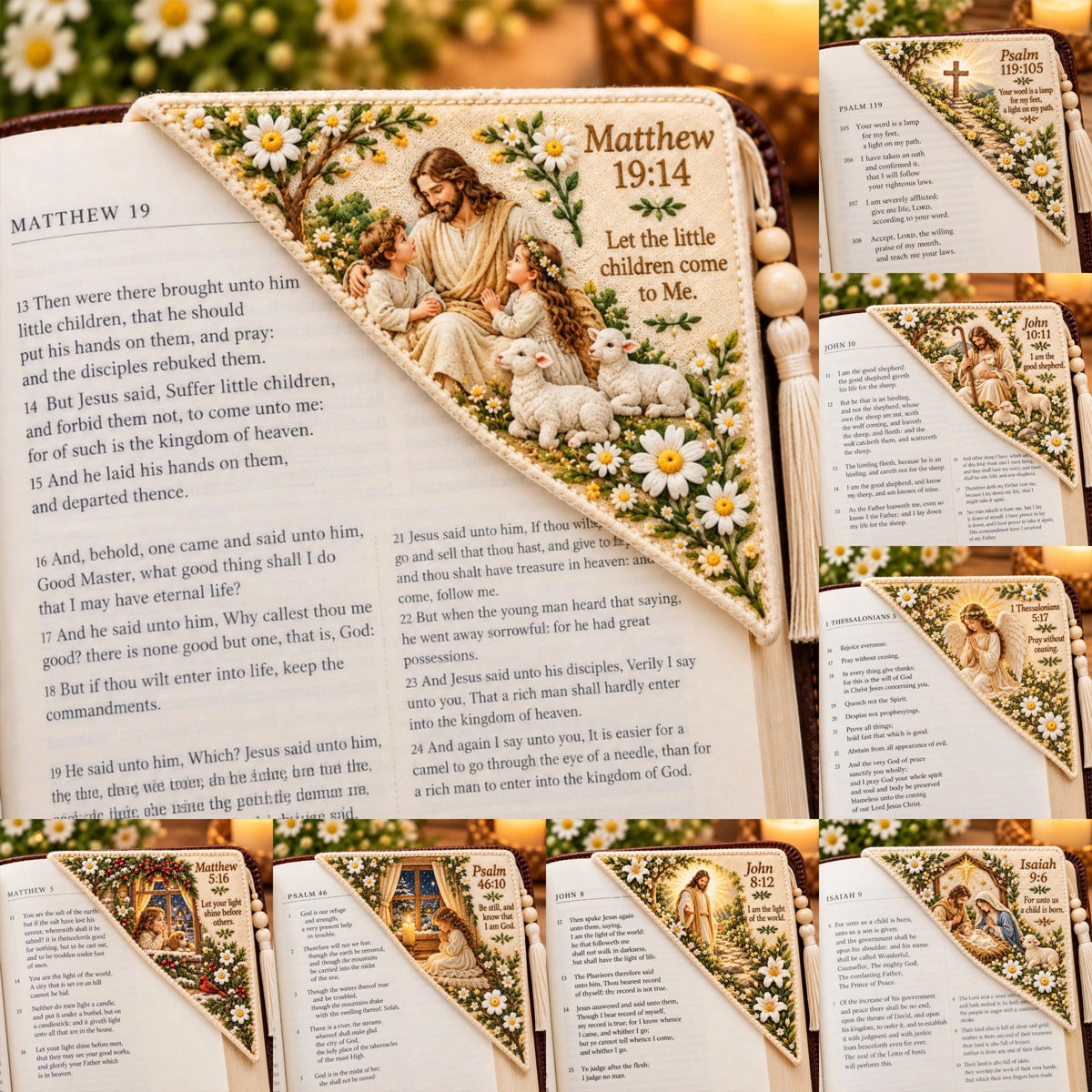 🔥LAST DAY 50% OFF - ✝️ Embroidered Bible Corner Bookmarks