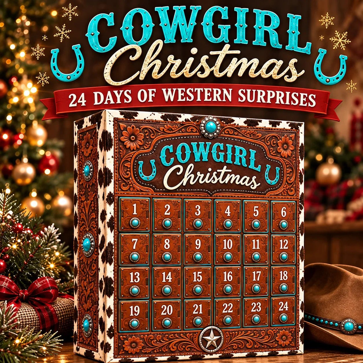 🤠24-Day Cowgirl Christmas Countdown Calendar(✨Buy 2 Free Shipping)