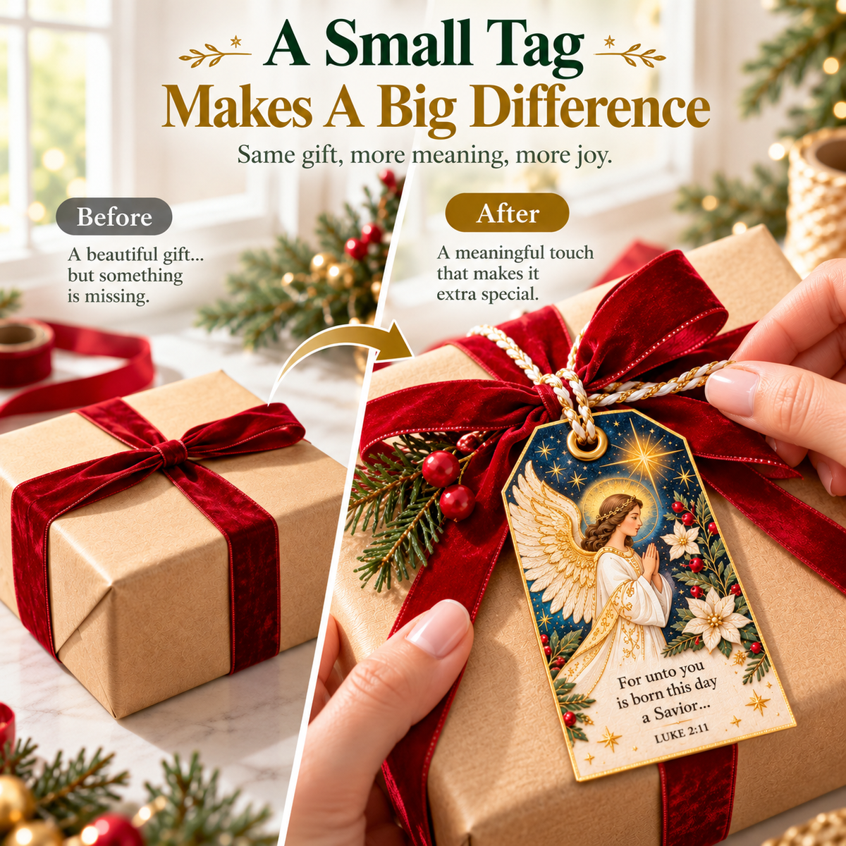 🎁12 CHRISTMAS GIFT TAGS WITH BIBLICAL BLESSINGS📖