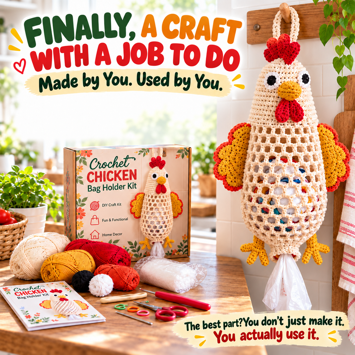 Crochet Animal Bag Holder DIY Kit – BUY 2 FREE SHIPPING