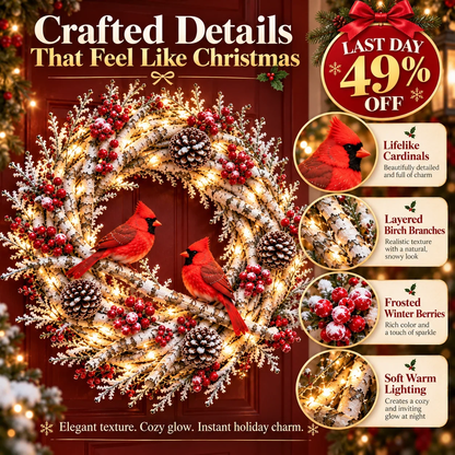 LAST DAY 70% OFF - Birch Cardinal Wreath