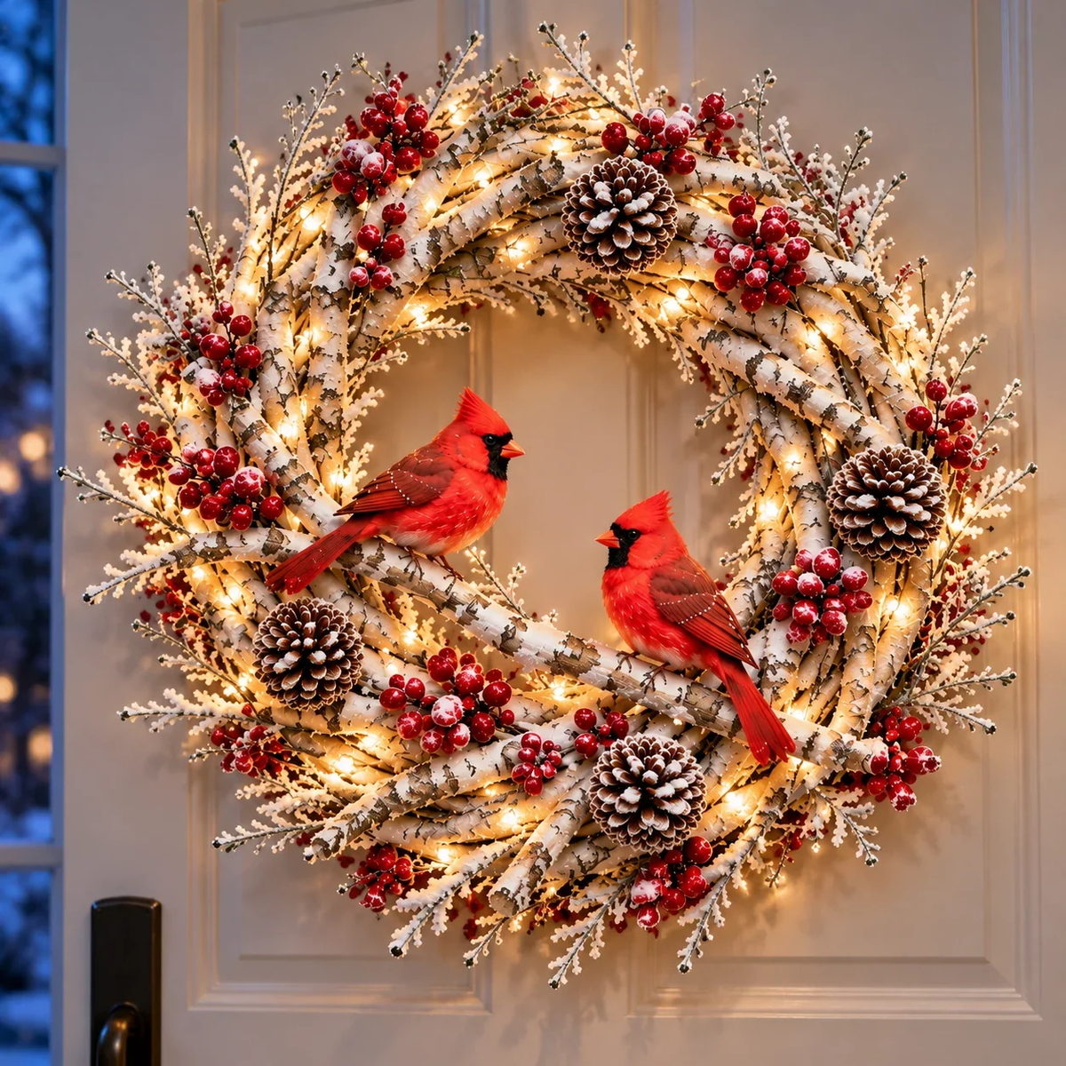 LAST DAY 70% OFF - Birch Cardinal Wreath