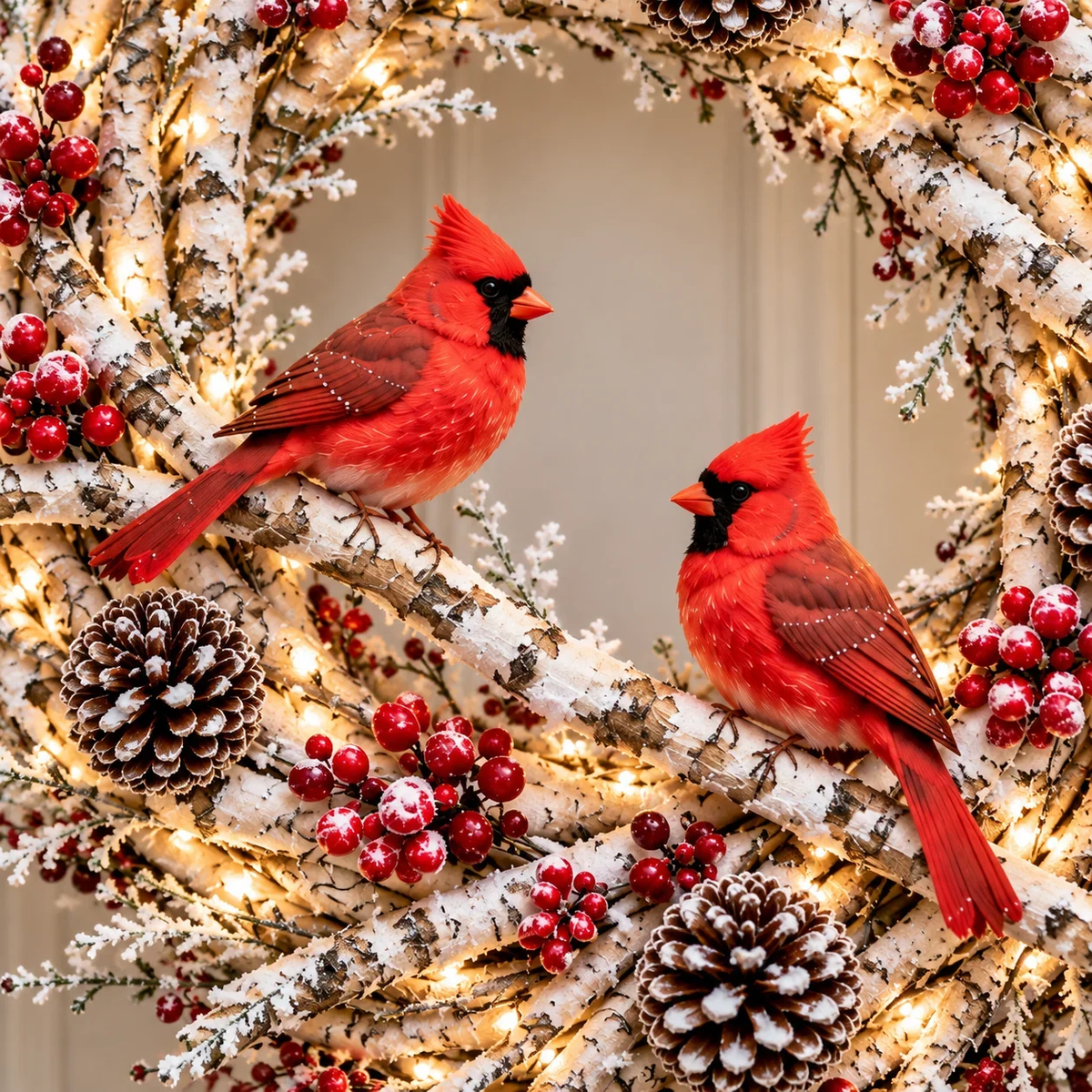 LAST DAY 70% OFF - Birch Cardinal Wreath