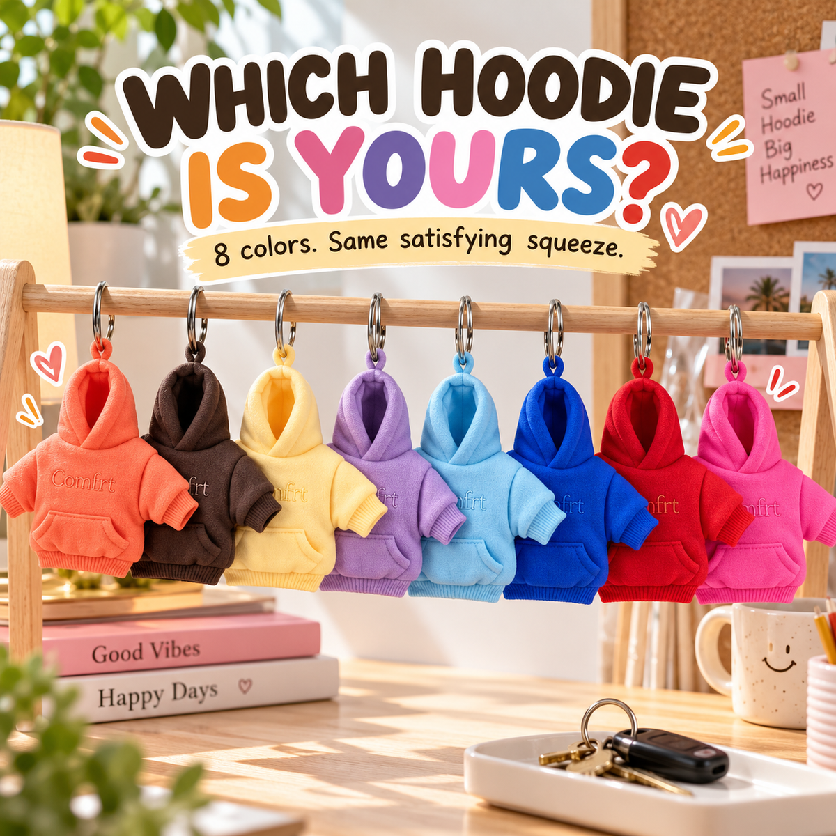 🎁Last Day 49% OFF🔥A Little Squeeze of Calm: Mini Hoodie Stress Ball Keychain 🧸🔑