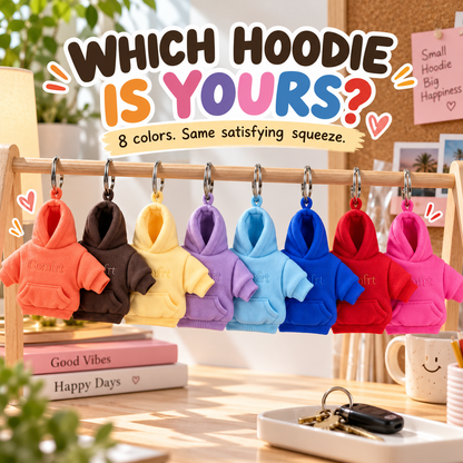 🎁Last Day 49% OFF🔥A Little Squeeze of Calm: Mini Hoodie Stress Ball Keychain 🧸🔑