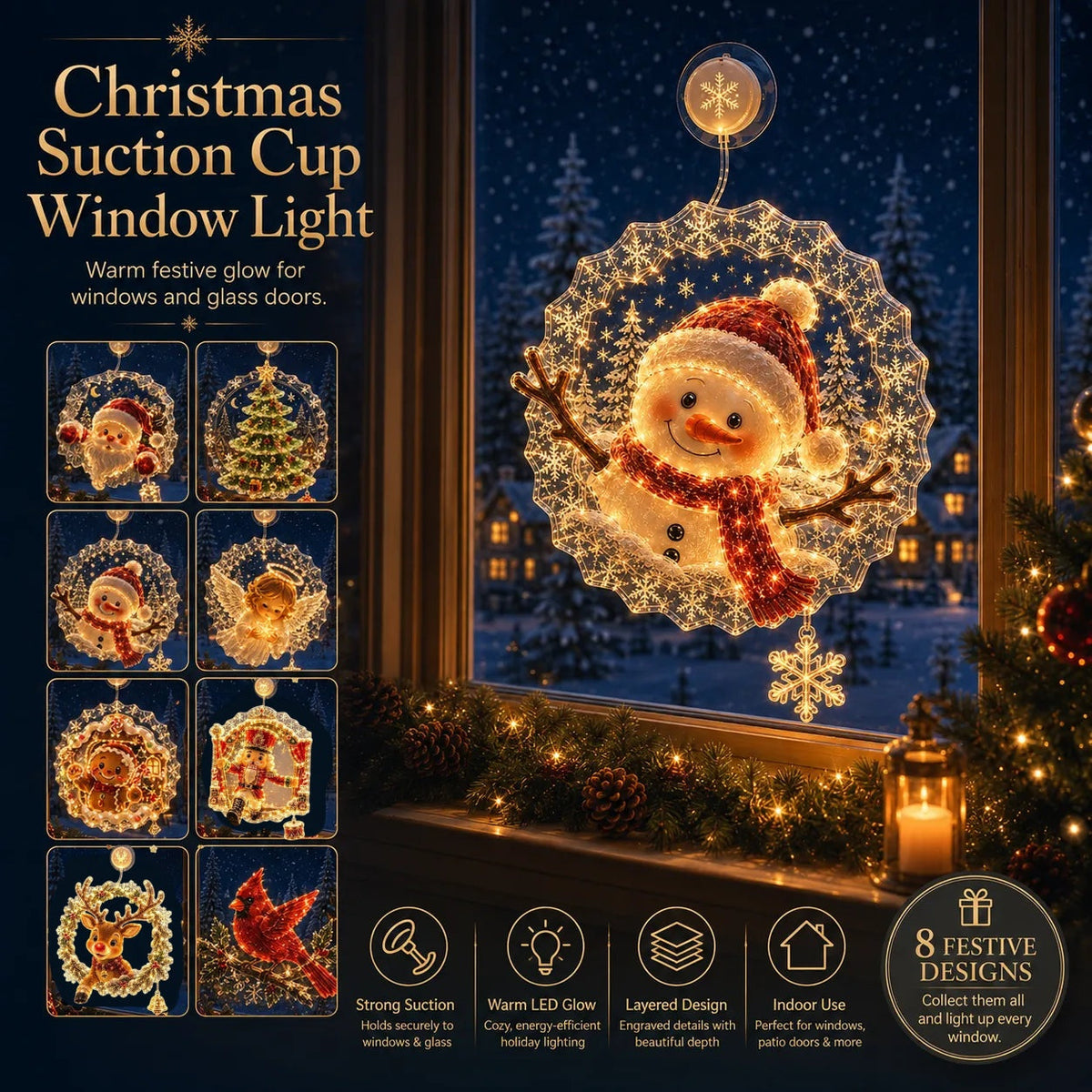 🎄Lighted Christmas Window Decoration with Suction Cup