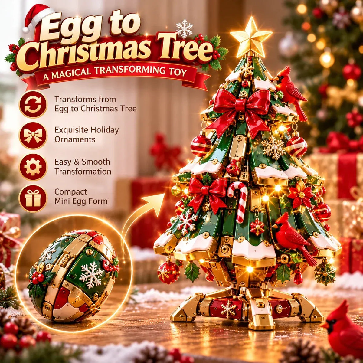 🔥 LAST DAY 49% OFF 🔥 Egg-to-Christmas Tree Magical Transforming Toy