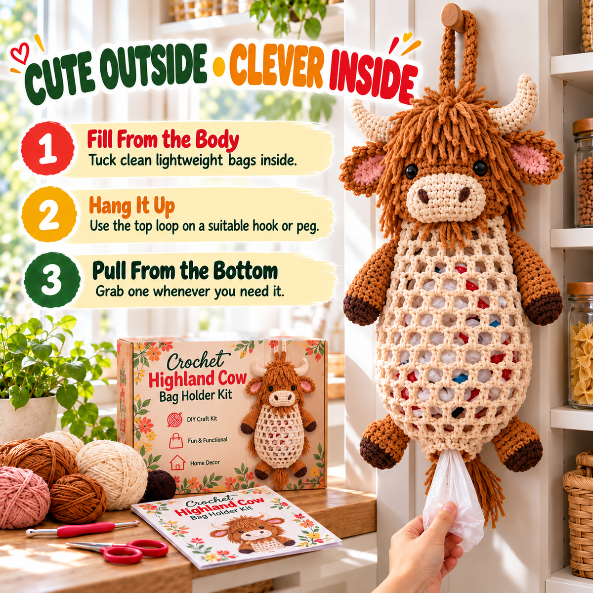 Crochet Animal Bag Holder DIY Kit – BUY 2 FREE SHIPPING