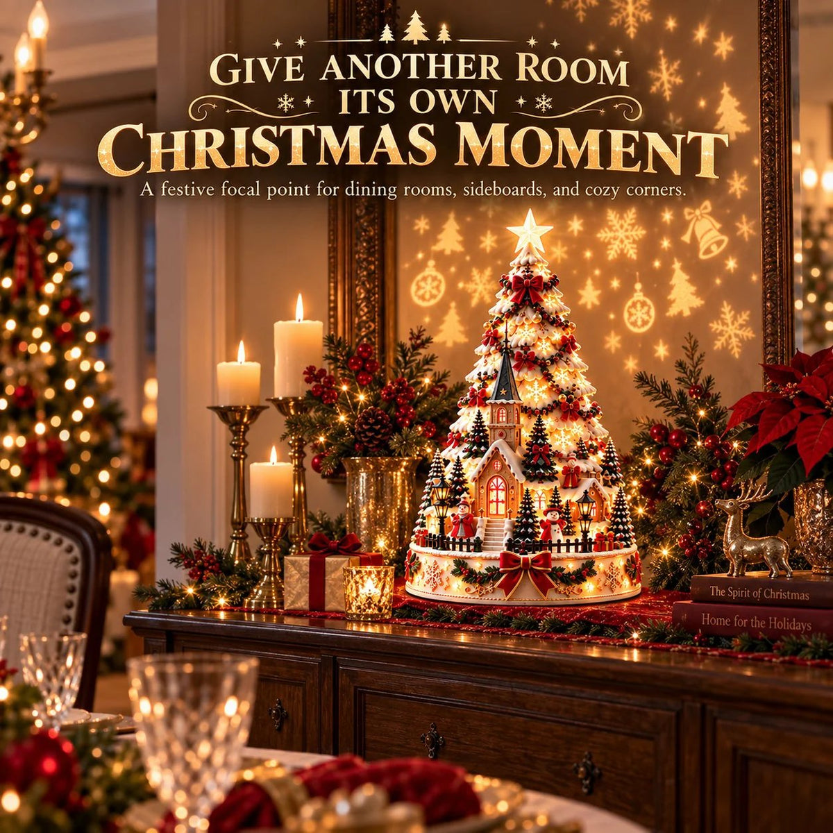 🤩70% OFF🎄Christmas Village Projection Centerpiece – BUY 2 FREE SHIPPING