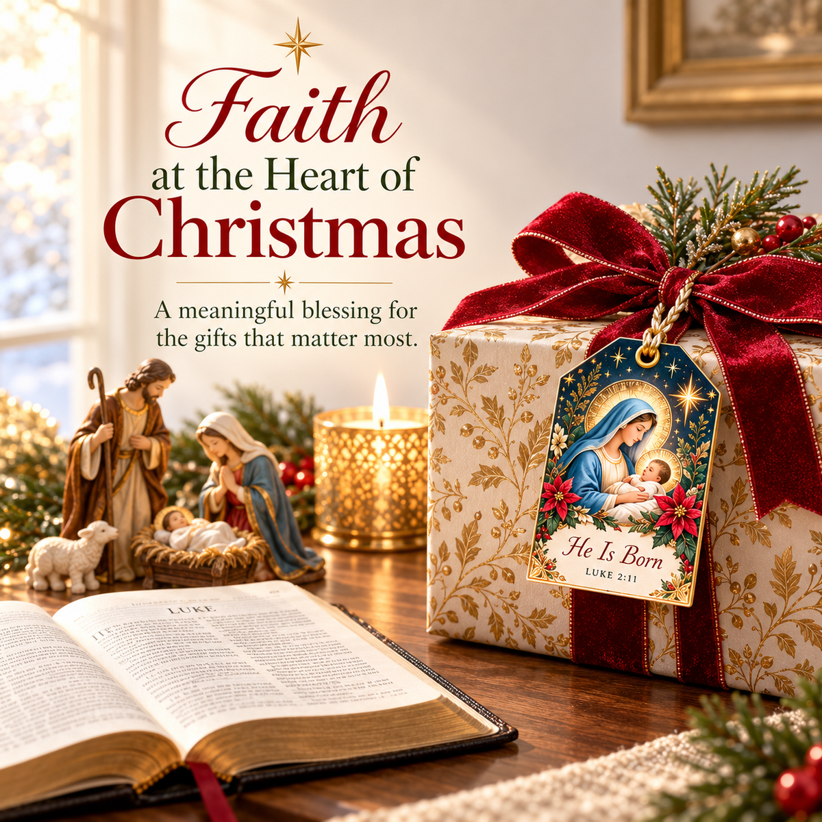 🎁12 CHRISTMAS GIFT TAGS WITH BIBLICAL BLESSINGS📖