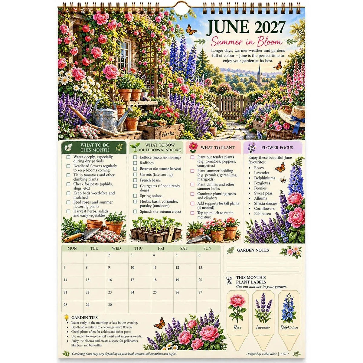 🌿2027 Four Seasons Gardening Calendar & Monthly Planner