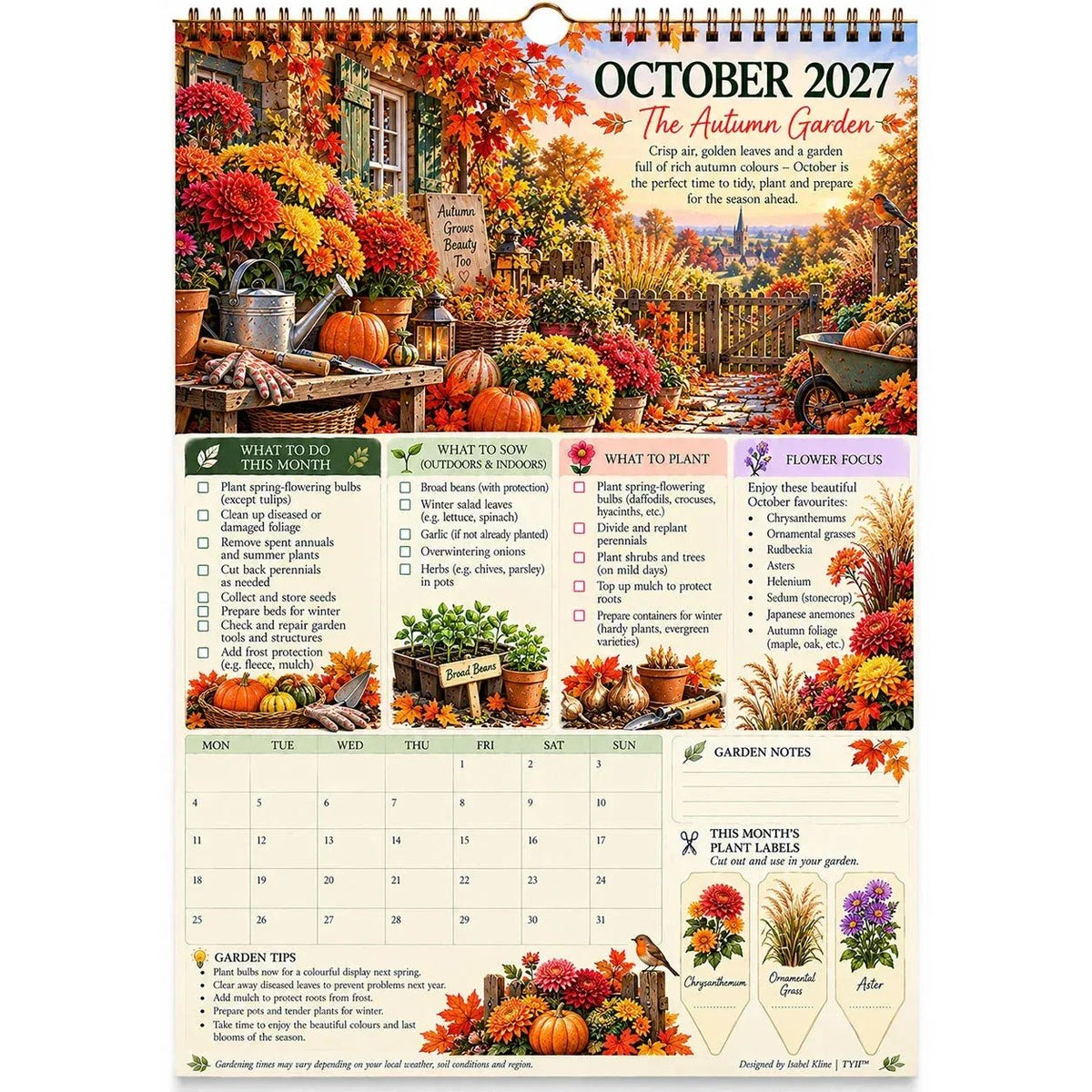 🌿2027 Four Seasons Gardening Calendar & Monthly Planner