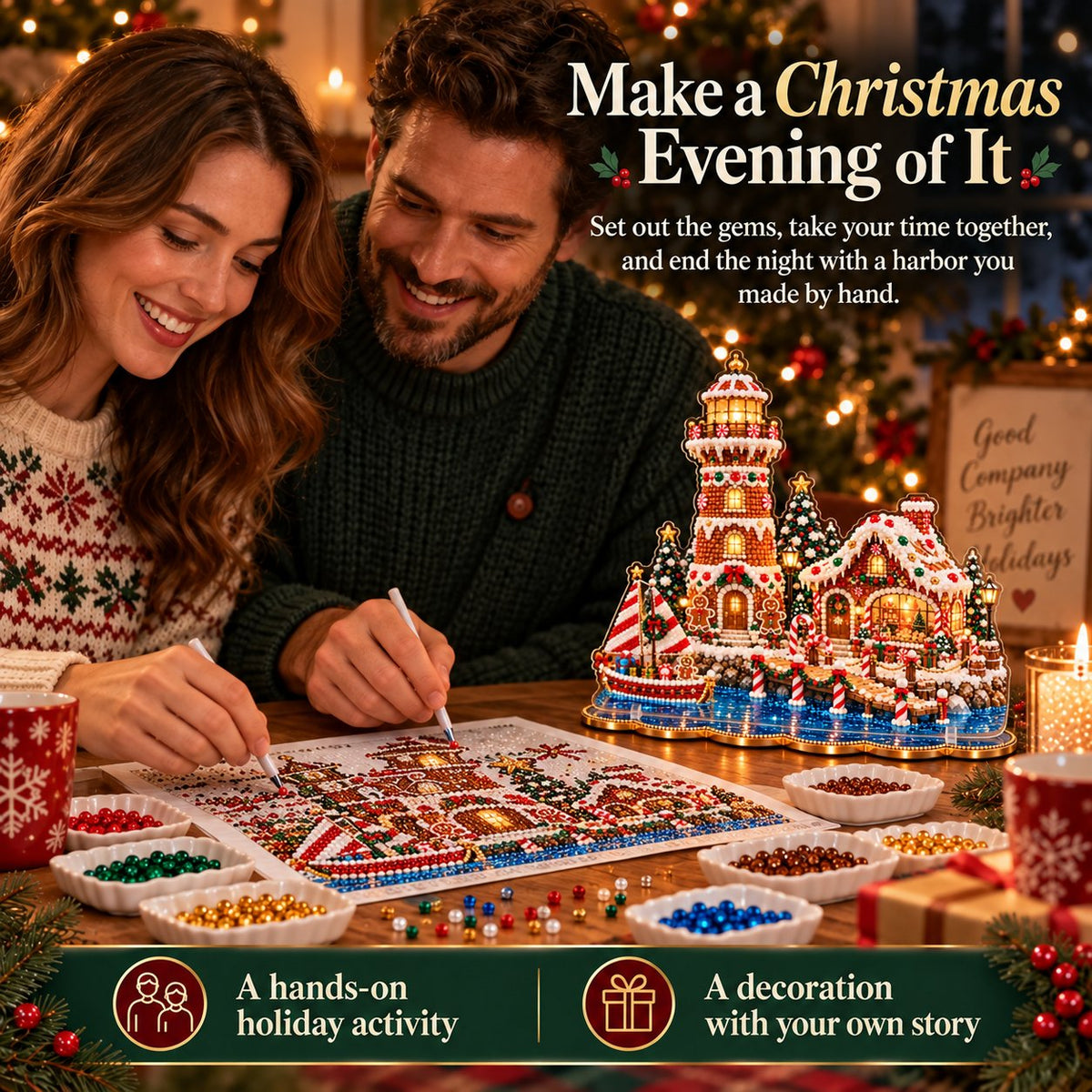 🎄 LAST DAY 49% OFF – Premium 2D Pearl Christmas Lighthouse Diamond Painting Art Kit