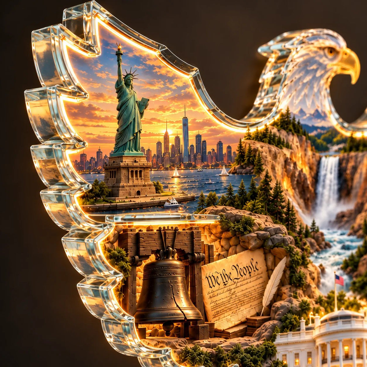 🦅American Heritage Lighted Eagle Wall Art ✨