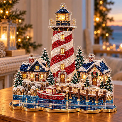 🎄 LAST DAY 49% OFF – Premium 2D Pearl Christmas Lighthouse Diamond Painting Art Kit
