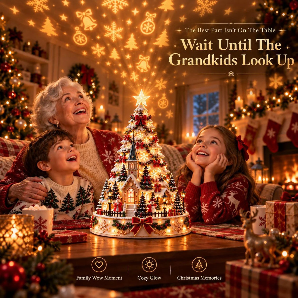 🤩70% OFF🎄Christmas Village Projection Centerpiece – BUY 2 FREE SHIPPING