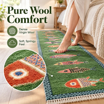 Artisanal Koi Fish Wool Runner Rug 🎏(📦Buy 2 Free Shipping)