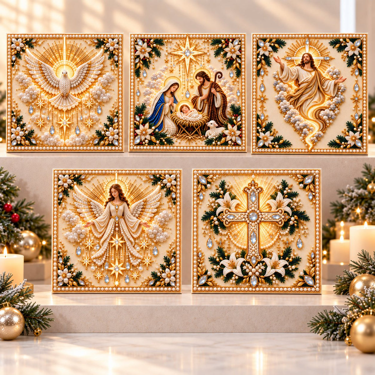 ⏳ Last Day 75% OFF – ✝️ Beginner-Friendly Christian Pearl Bead Art Kit | Pre-Printed Design with Built-In Wooden Frame & Complete Tools 💕