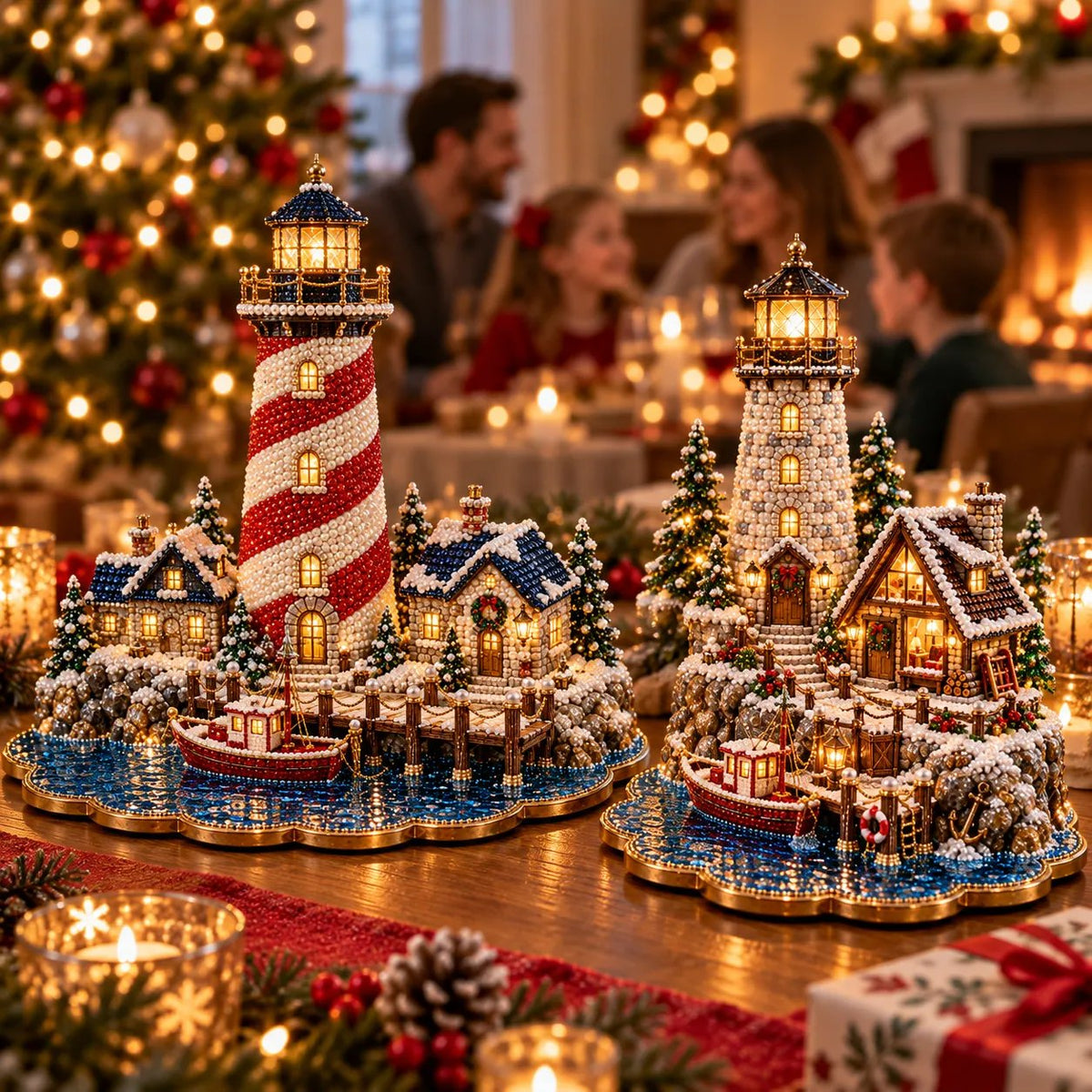 🎄 LAST DAY 49% OFF – Premium 2D Pearl Christmas Lighthouse Diamond Painting Art Kit