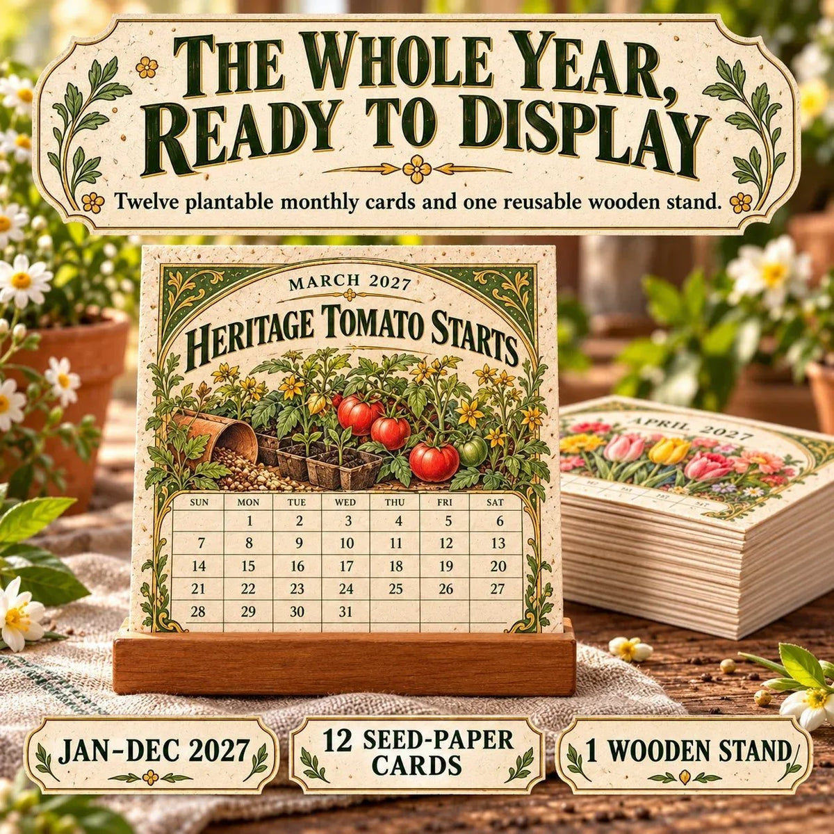 🌱 2027 Heirloom Garden Plantable Seed Calendar🌼