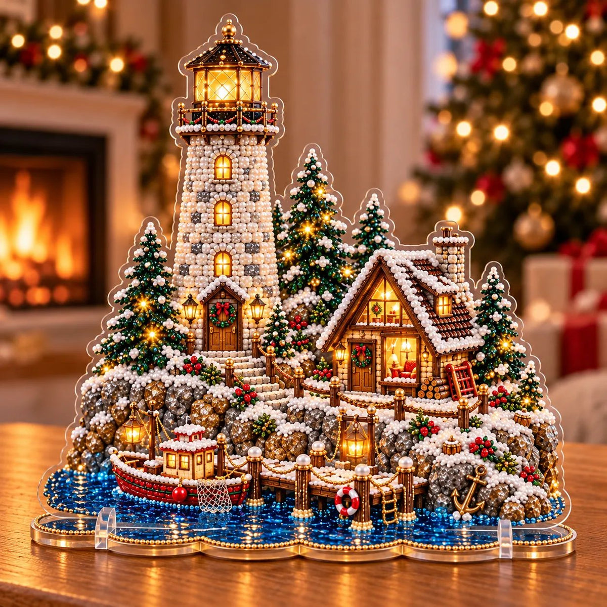 🎄 LAST DAY 49% OFF – Premium 2D Pearl Christmas Lighthouse Diamond Painting Art Kit
