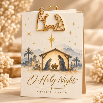 ✝️Faith-Inspired Christian Greeting Cards with Gold Scripture Paper Clips