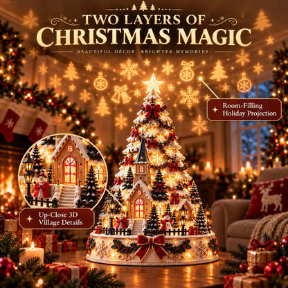 🤩70% OFF🎄Christmas Village Projection Centerpiece – BUY 2 FREE SHIPPING