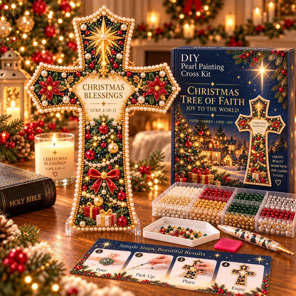 ✝️ Christmas Scripture Pearl Painting Cross DIY Kit Collection