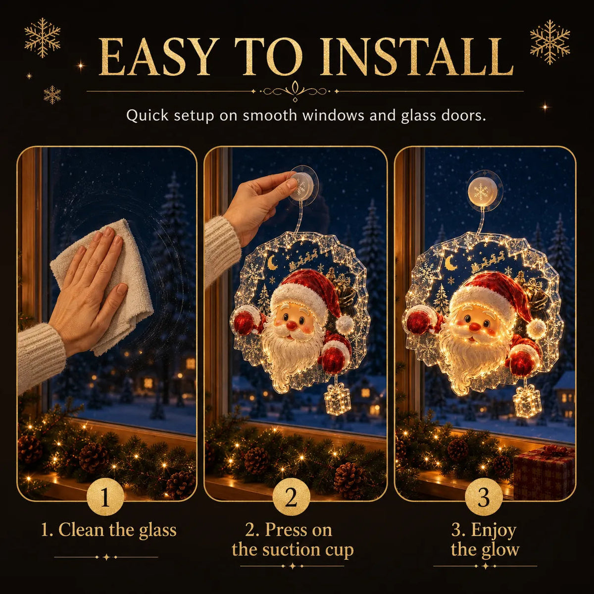🎄Lighted Christmas Window Decoration with Suction Cup
