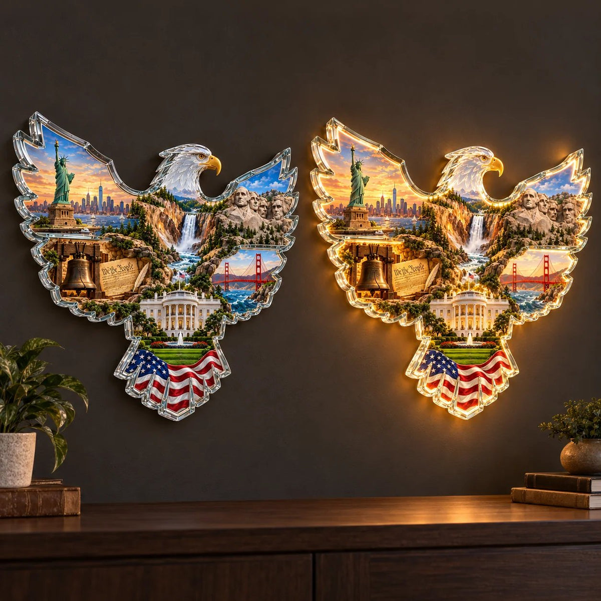 🦅American Heritage Lighted Eagle Wall Art ✨