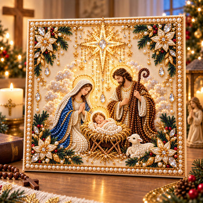 ⏳ Last Day 75% OFF – ✝️ Beginner-Friendly Christian Pearl Bead Art Kit | Pre-Printed Design with Built-In Wooden Frame & Complete Tools 💕