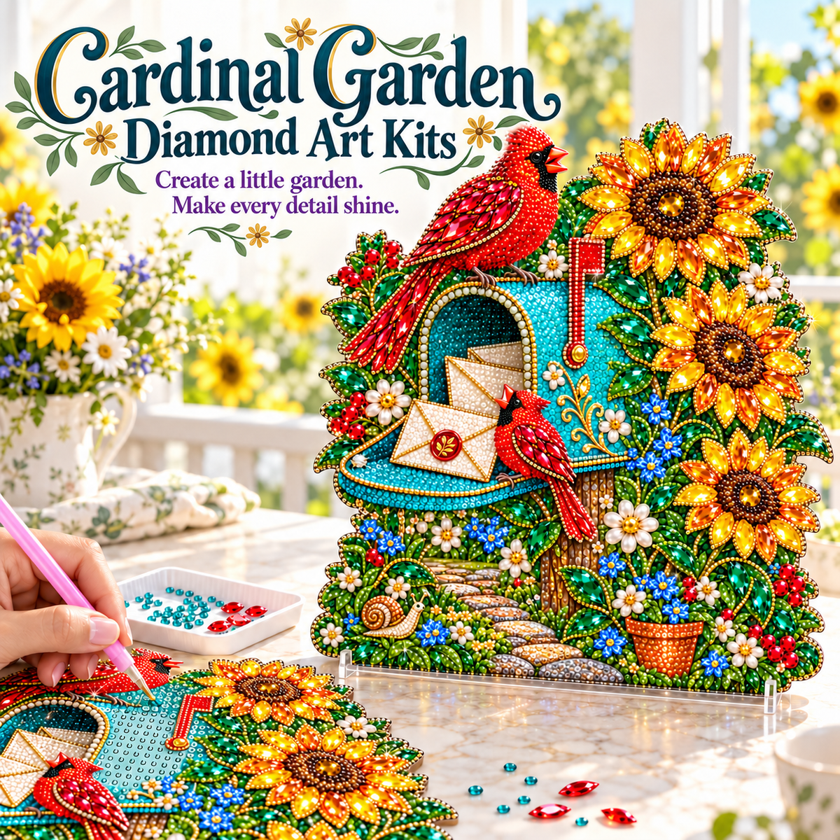 🐦Cardinal Garden Diamond Art Kits