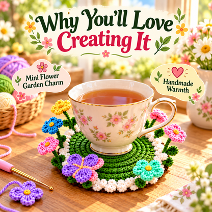 Handmade Crochet Floral Coaster | Everlasting Table Art 🌸