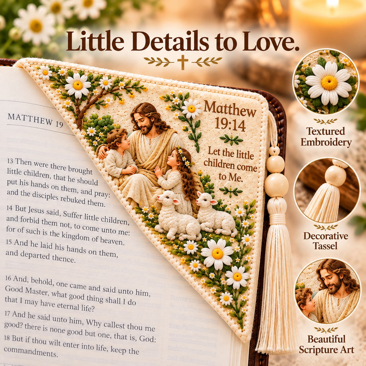 🔥LAST DAY 50% OFF - ✝️ Embroidered Bible Corner Bookmarks