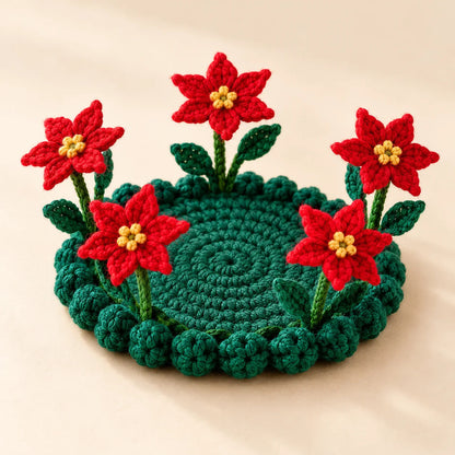 Handmade Crochet Floral Coaster | Everlasting Table Art 🌸