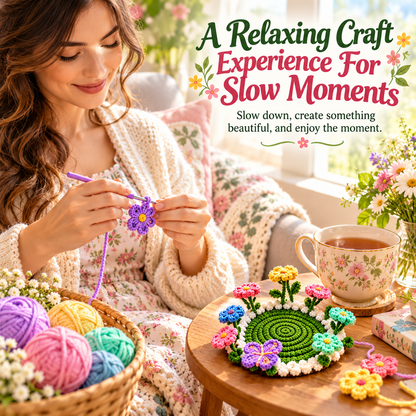 Handmade Crochet Floral Coaster | Everlasting Table Art 🌸