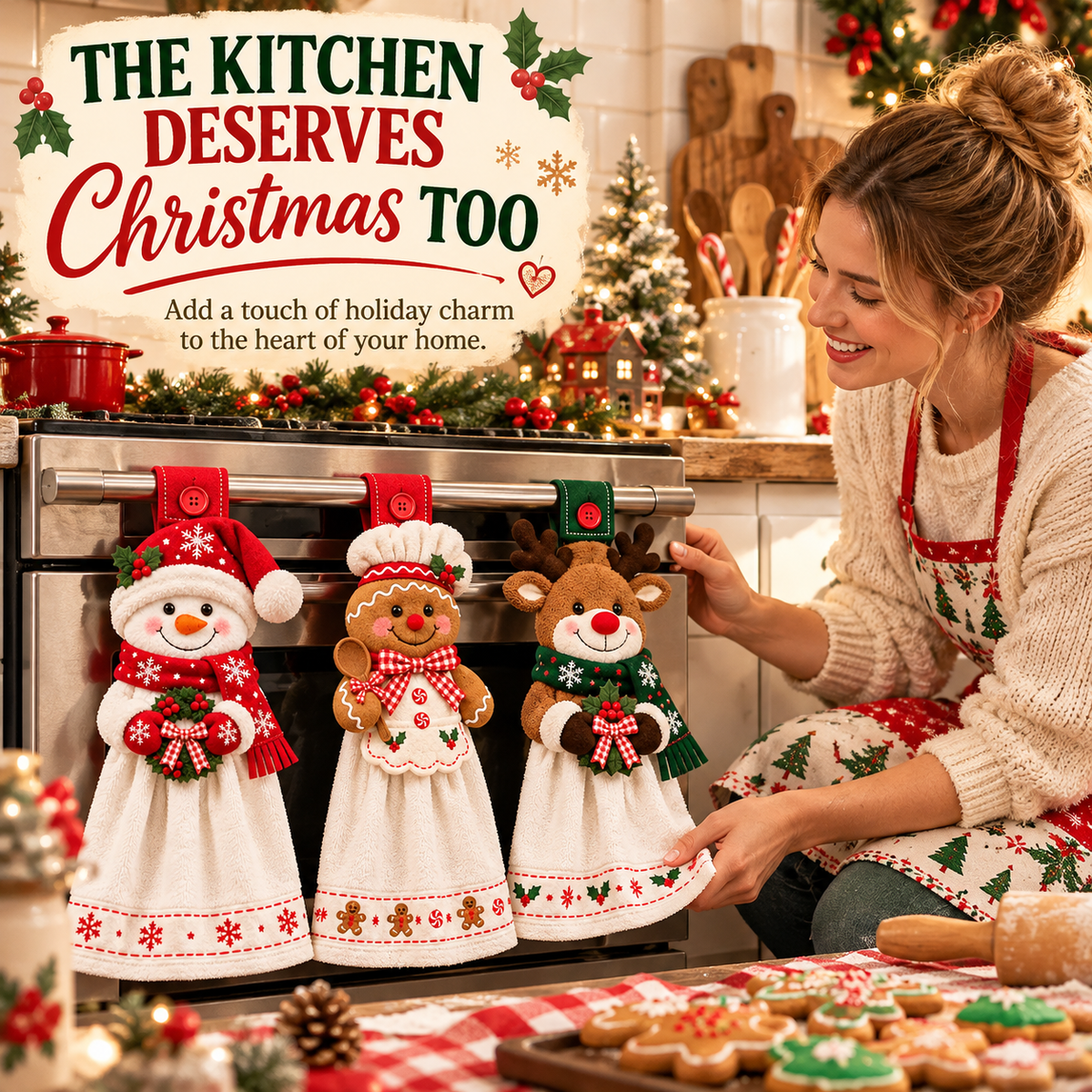 Christmas Hanging Kitchen Hand Towel