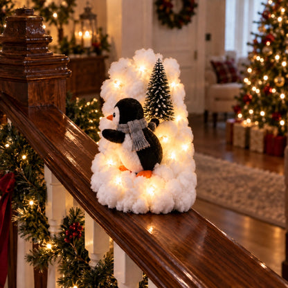 🐧 Penguin Christmas Stair Snow Decor