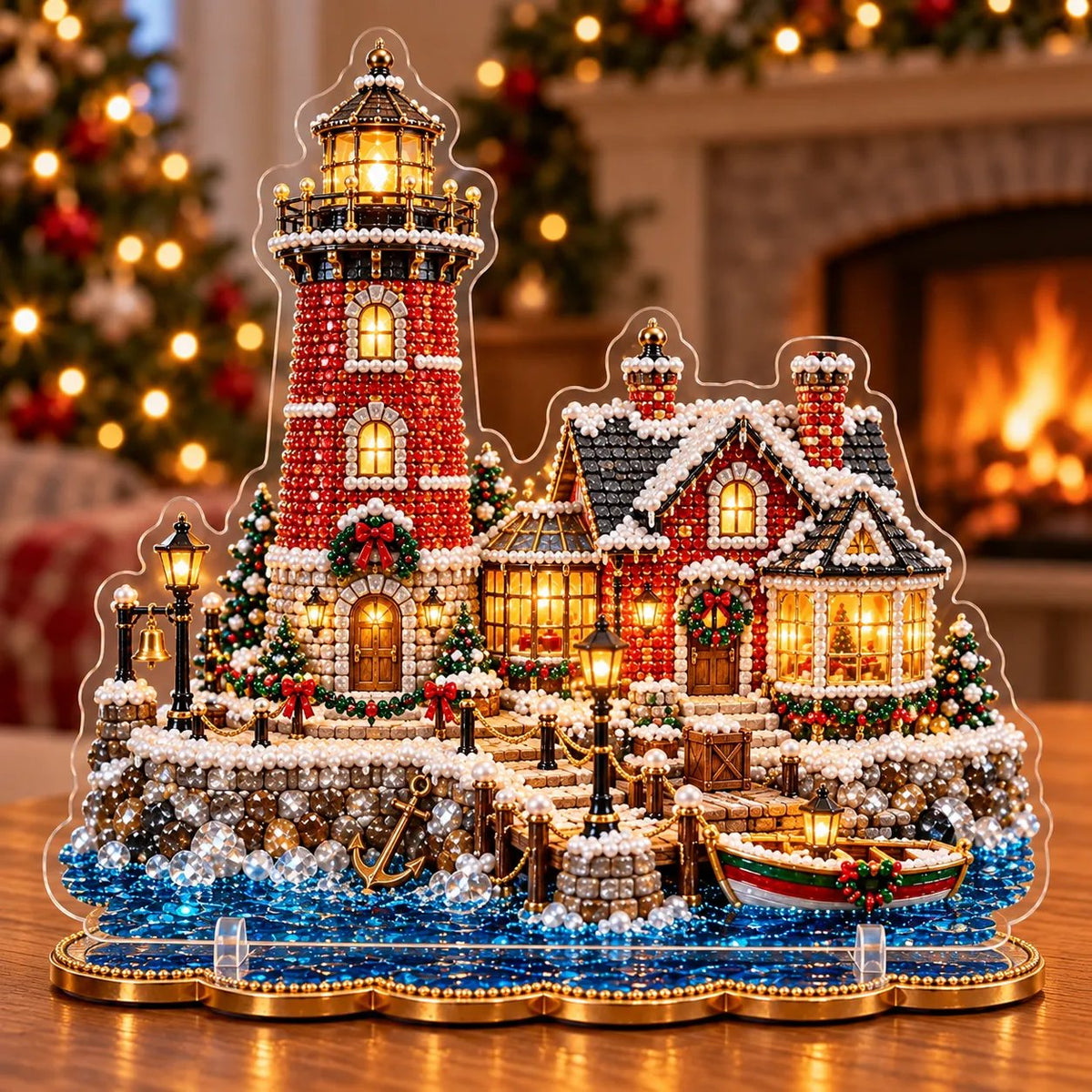🎄 LAST DAY 49% OFF – Premium 2D Pearl Christmas Lighthouse Diamond Painting Art Kit