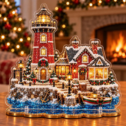 🎄 LAST DAY 49% OFF – Premium 2D Pearl Christmas Lighthouse Diamond Painting Art Kit