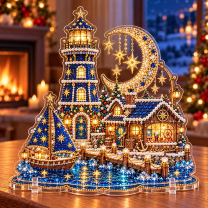 🎄 LAST DAY 49% OFF – Premium 2D Pearl Christmas Lighthouse Diamond Painting Art Kit