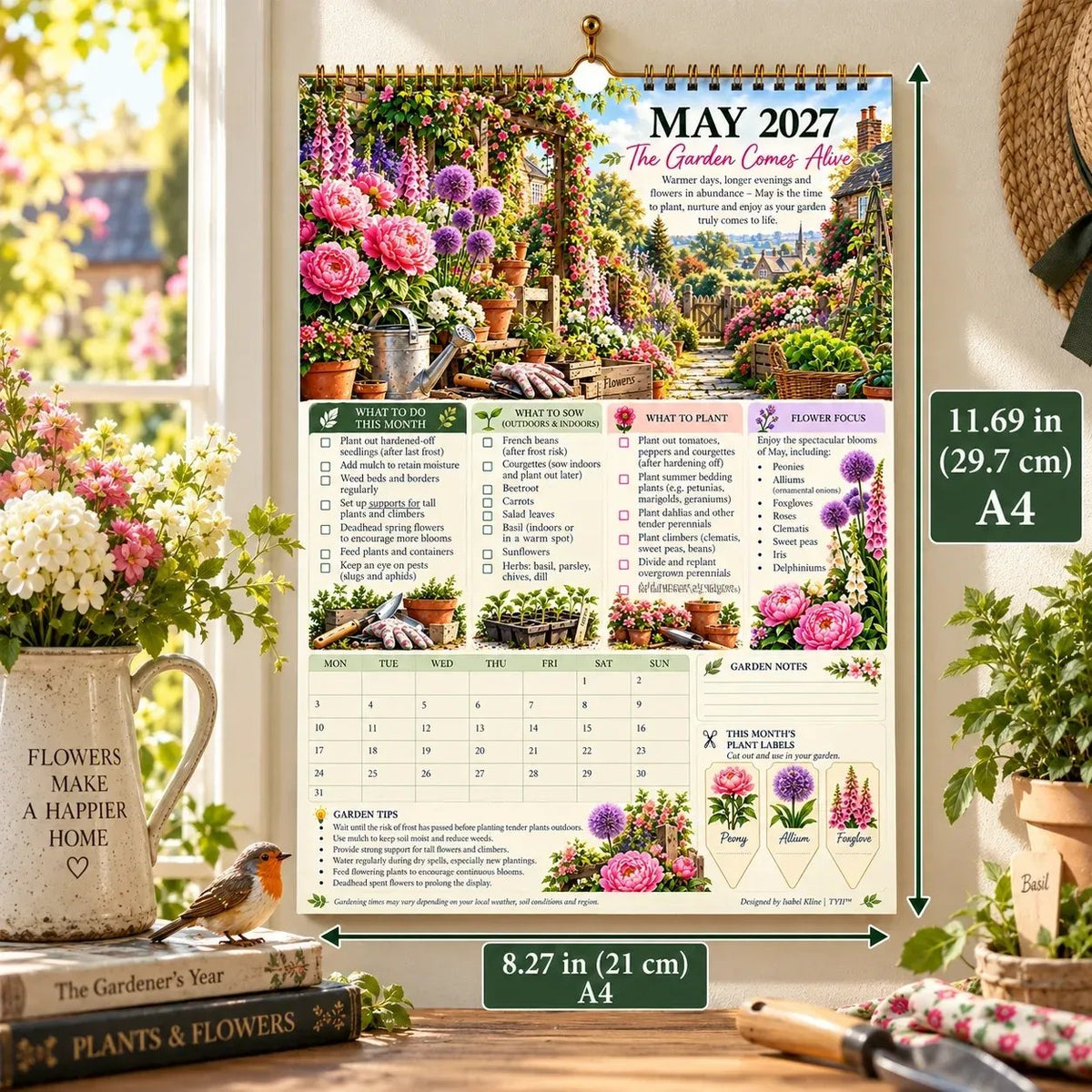 🌿2027 Four Seasons Gardening Calendar & Monthly Planner