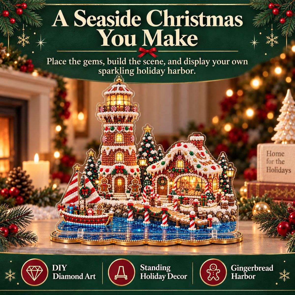 🎄 LAST DAY 49% OFF – Premium 2D Pearl Christmas Lighthouse Diamond Painting Art Kit