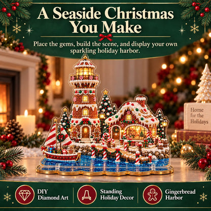 🎄 LAST DAY 49% OFF – Premium 2D Pearl Christmas Lighthouse Diamond Painting Art Kit