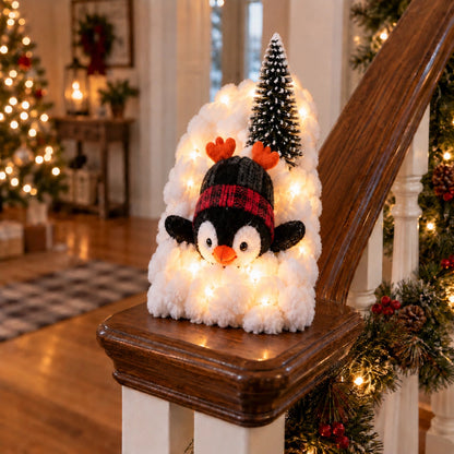 🐧 Penguin Christmas Stair Snow Decor