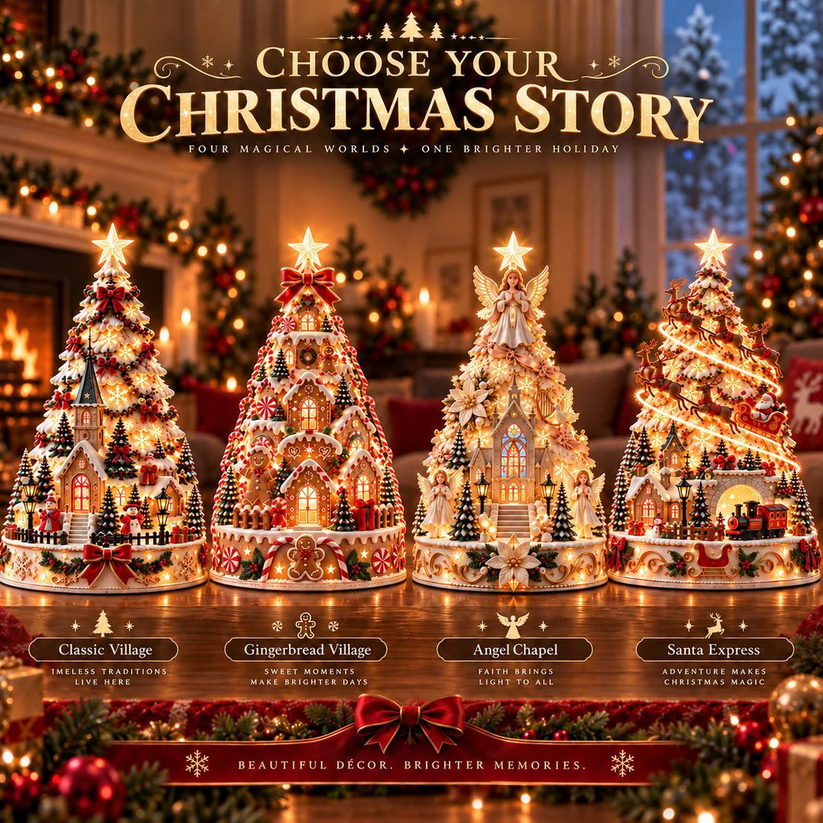 🤩70% OFF🎄Christmas Village Projection Centerpiece – BUY 2 FREE SHIPPING