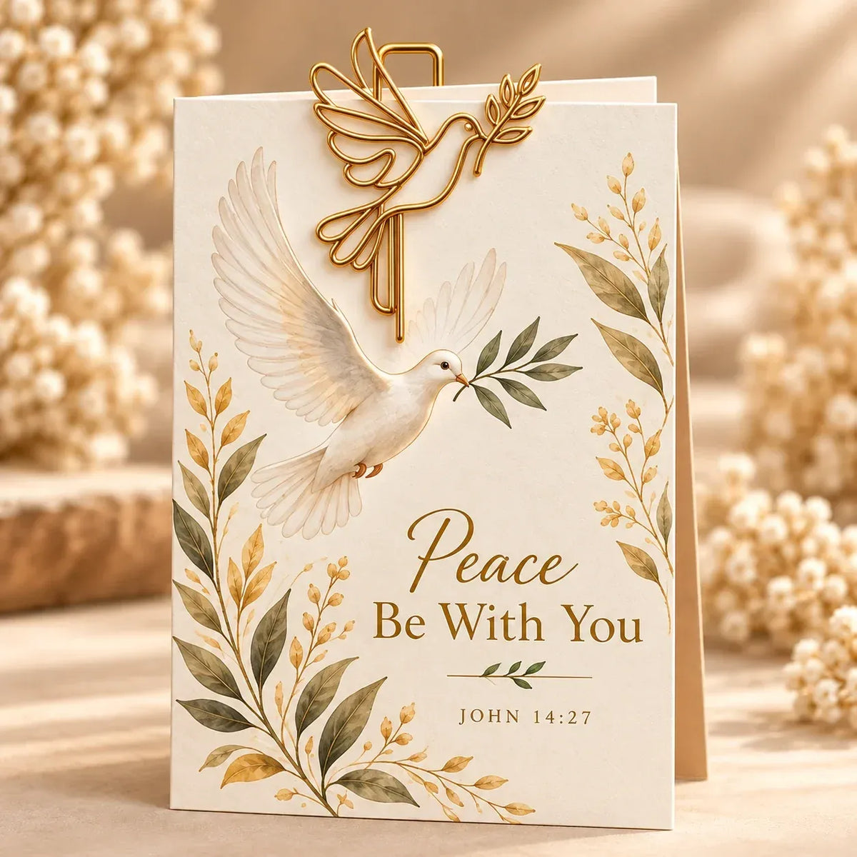 ✝️Faith-Inspired Christian Greeting Cards with Gold Scripture Paper Clips